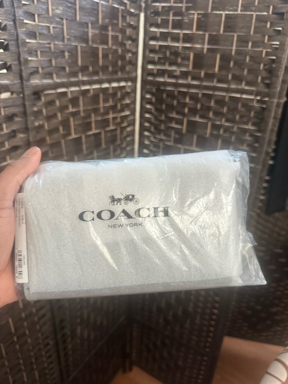 Coach New York Light Gray Logo Dust Bag